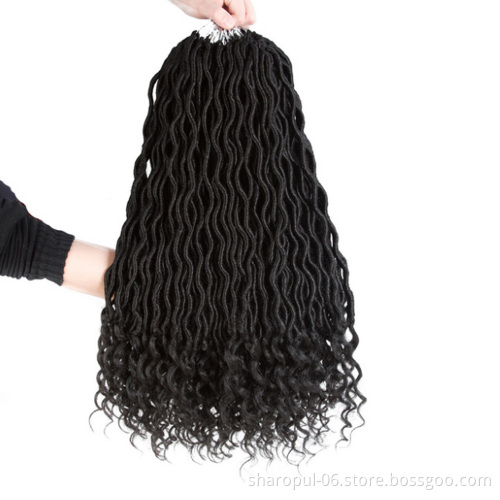 Faux Locs Curly Wavy woman Braiding Hair 24Strands Crochet Braids Hair Dreadlocks Hair Extension